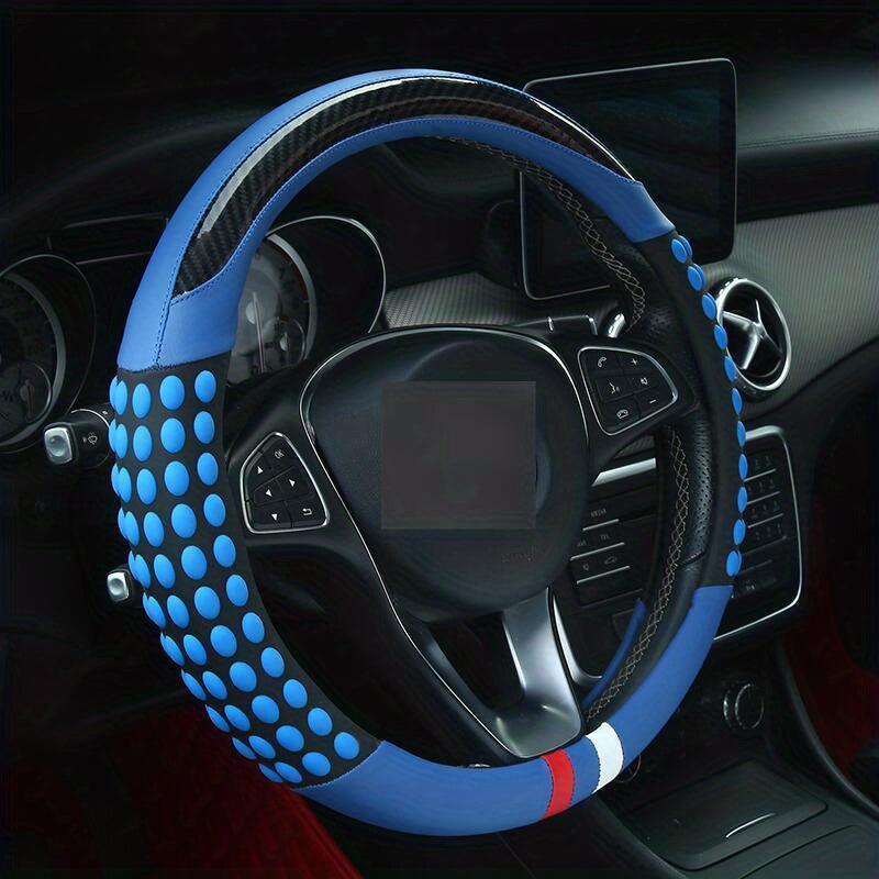 PU Leather Steering Wheel Cover with Inner Rim - Fits Most Cars (161-252mm) - LumeAuto