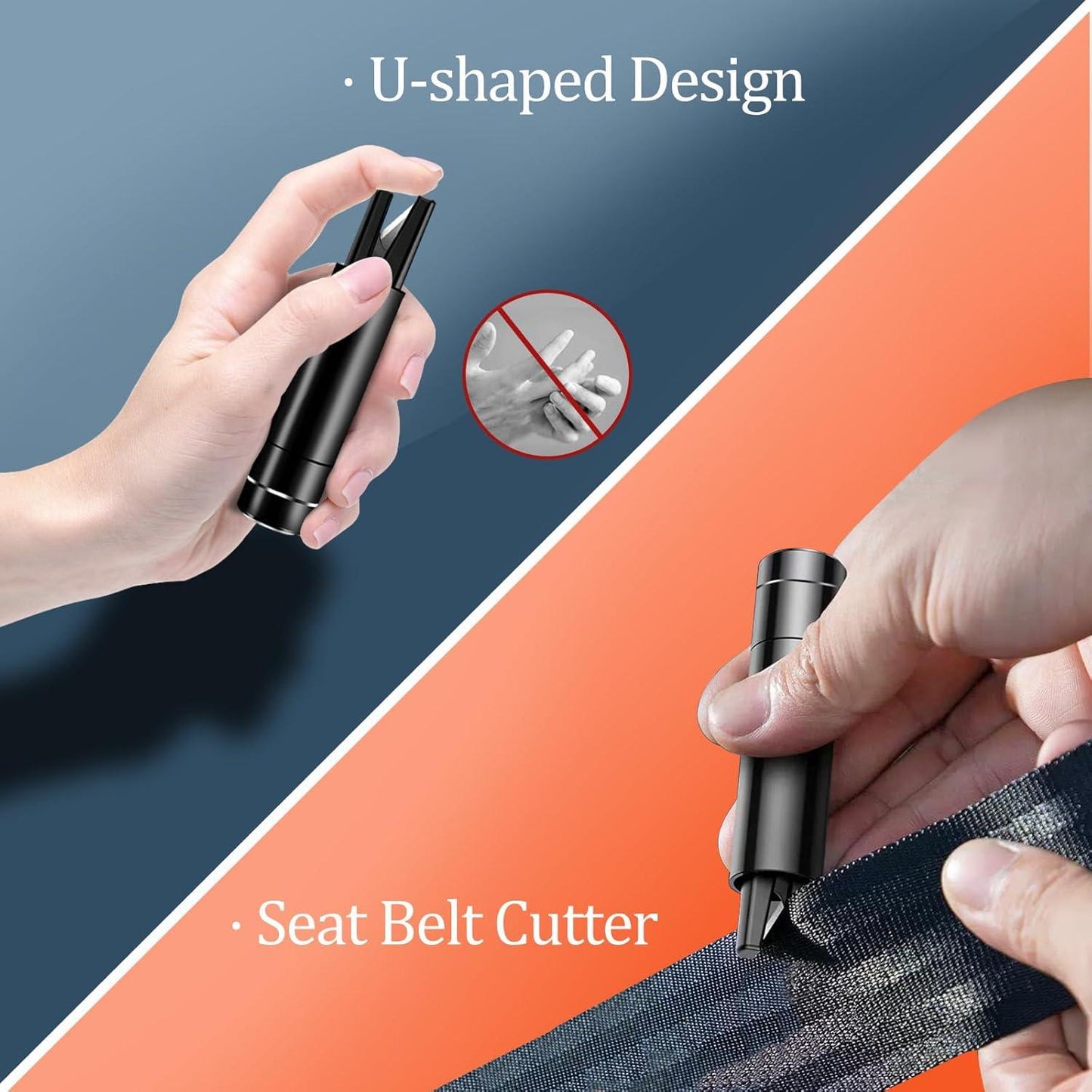 Car Window Breaker and Seatbelt Cutter 2 Pack, 2-in-1 Car Safety Hammer - LumeAuto