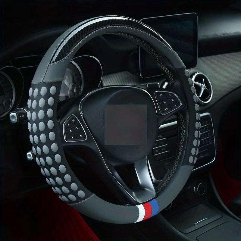 PU Leather Steering Wheel Cover with Inner Rim - Fits Most Cars (161-252mm) - LumeAuto