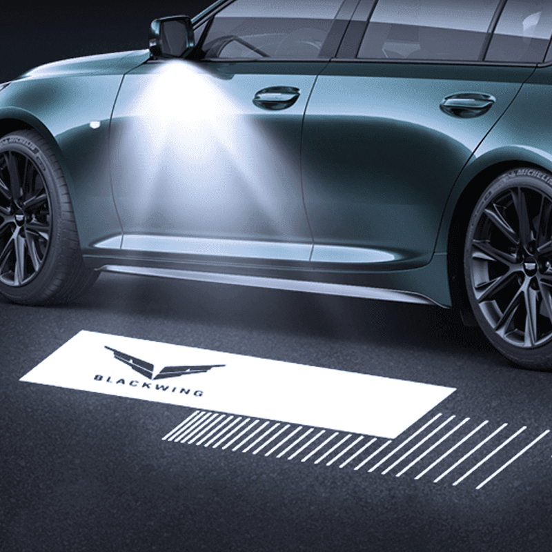 Cadillac Compatible Rearview Mirror Projector Light Blanket - LumeAuto