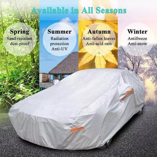 Best All-weather Car Cover, 6-layer Car Cover, Waterproof Outdoor Car Cover with 100% UV Protection, Suitable for Hatchbacks, Sedans, SUVs - LumeAuto