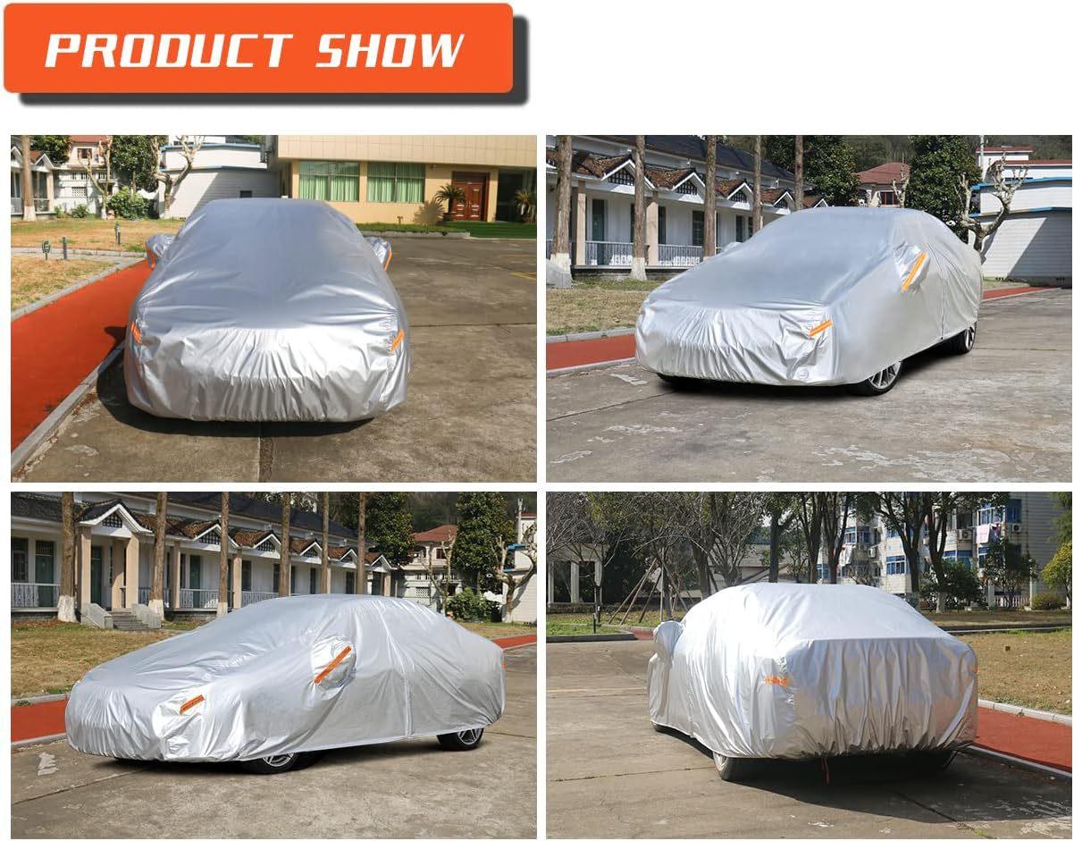 Best All-weather Car Cover, 6-layer Car Cover, Waterproof Outdoor Car Cover with 100% UV Protection, Suitable for Hatchbacks, Sedans, SUVs - LumeAuto