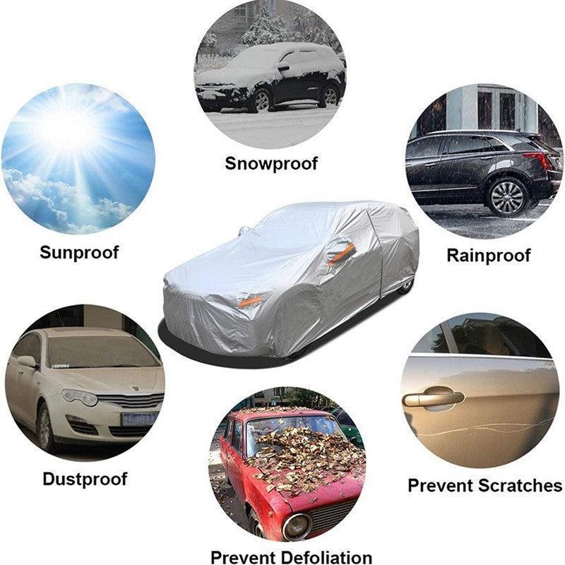 Best All-weather Car Cover, 6-layer Car Cover, Waterproof Outdoor Car Cover with 100% UV Protection, Suitable for Hatchbacks, Sedans, SUVs - LumeAuto