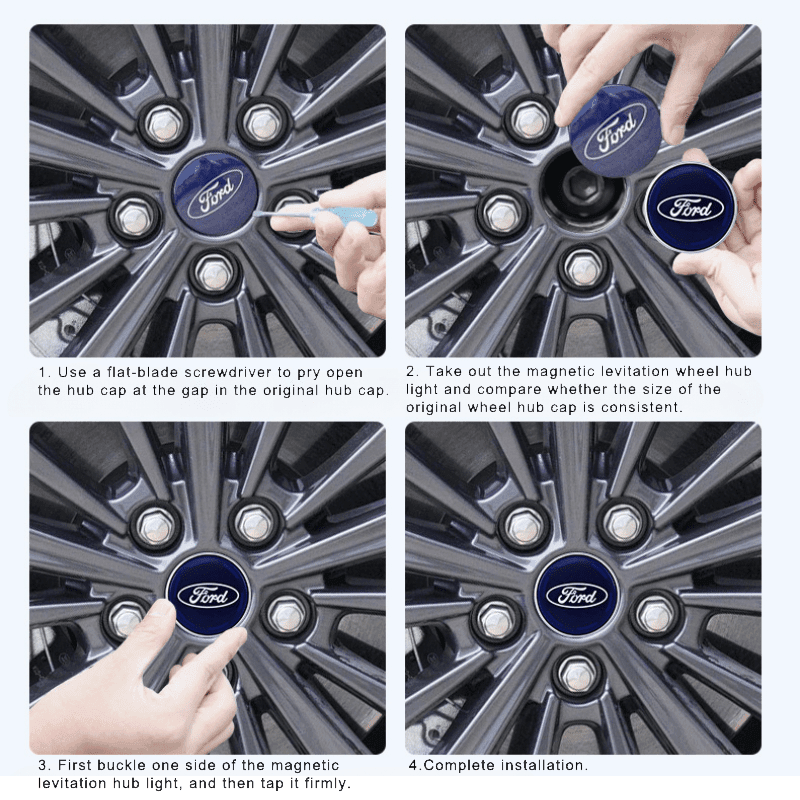 Ford Compatible LED Magnetic Levitation Hub Caps - LumeAuto