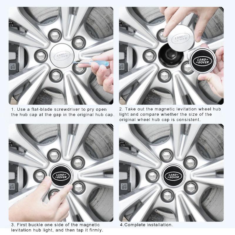 Land Rover Compatible LED Magnetic Levitation Hub Caps - LumeAuto