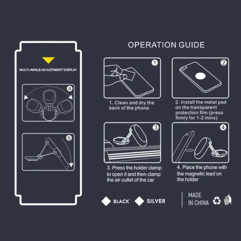 Super Magnetic Car Folding Mobile Phone Bracket 360 Rotating Navigation Bracket - LumeAuto