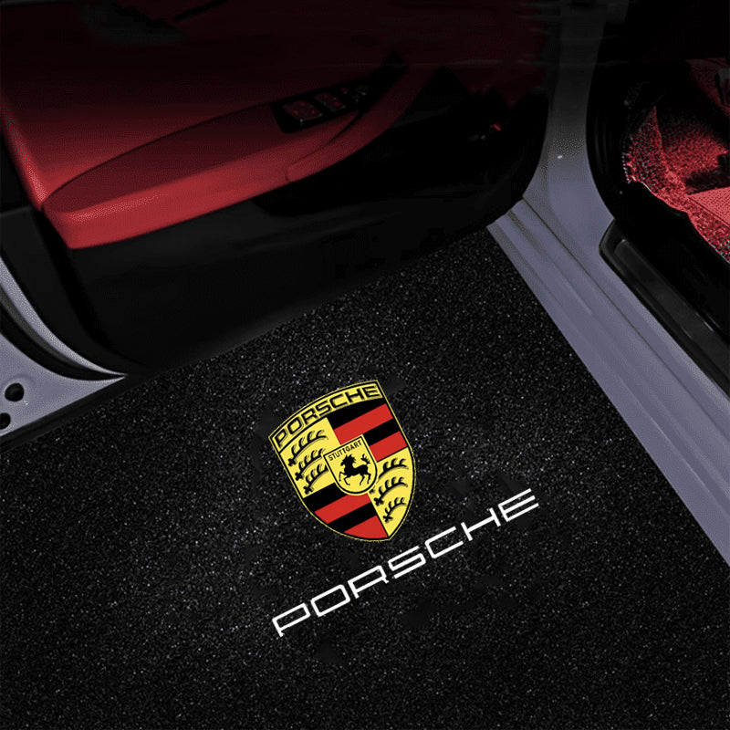Wireless rechargeable puddle light installation - no wiring needed for Porsche