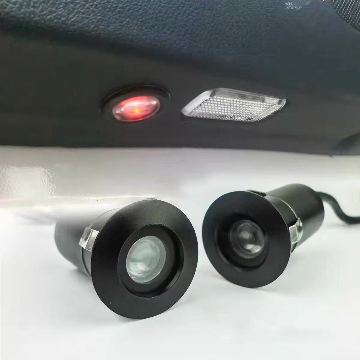 Universal drill type car door projector light 2 pack - LED logo projection lights for cars by LumeAuto