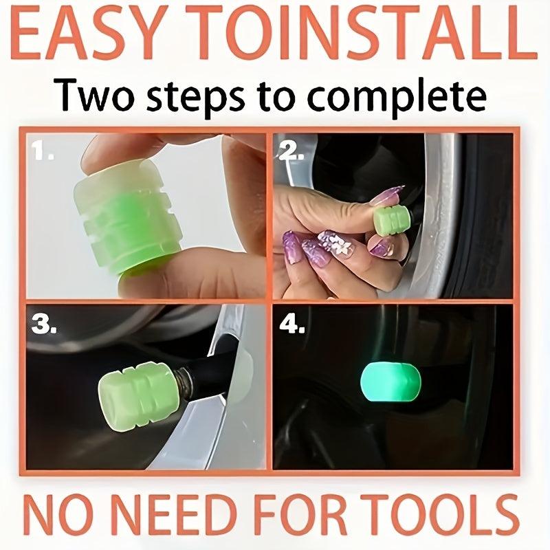 (16PCS) Luminous Tire Valve Cap Set - Suitable for Cars, Trucks, Motorcycles and Bicycles - LumeAuto