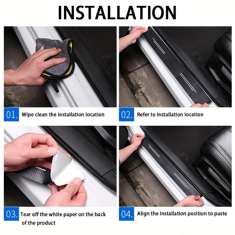 ( 9PCS )Carbon Car Door Sills Stickers - LumeAuto