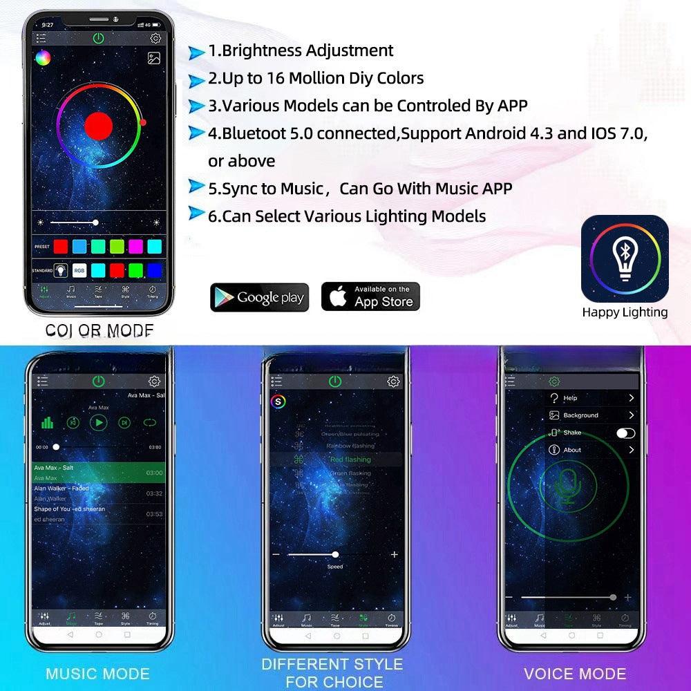 RGB Underglow APP Control Ambient Light LED Car Neon Light - LumeAuto