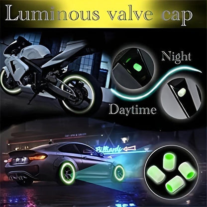 (16PCS) Luminous Tire Valve Cap Set - Suitable for Cars, Trucks, Motorcycles and Bicycles - LumeAuto