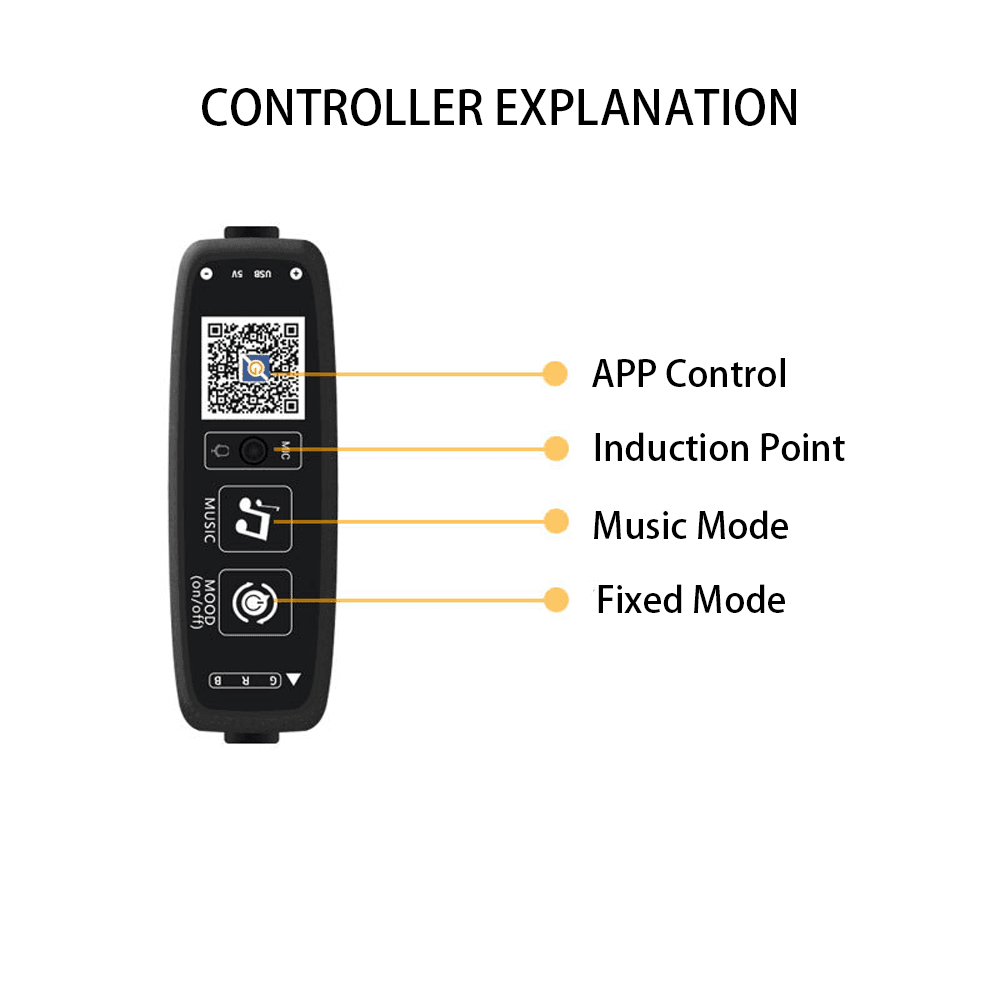 LED Intelligent Voice Control Atmosphere Light Belt Set - LumeAuto