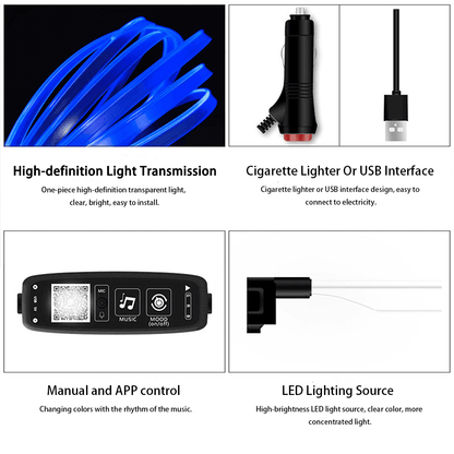 LED Intelligent Voice Control Atmosphere Light Belt Set - LumeAuto