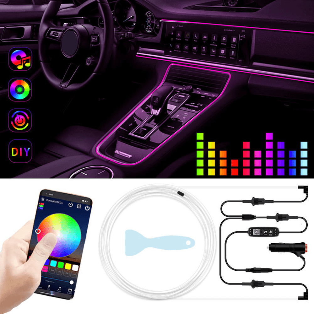 LED Intelligent Voice Control Atmosphere Light Belt Set - LumeAuto