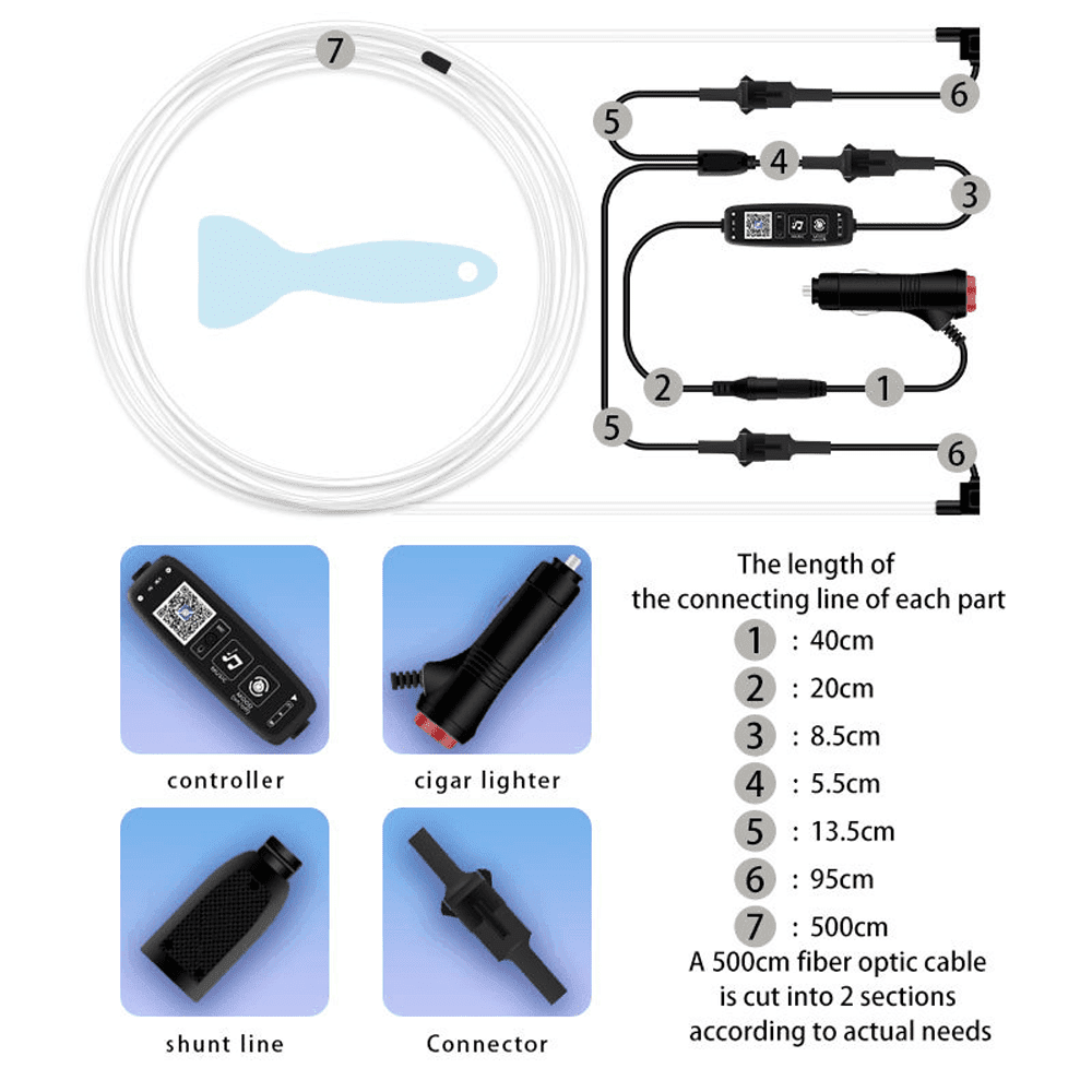 LED Intelligent Voice Control Atmosphere Light Belt Set - LumeAuto