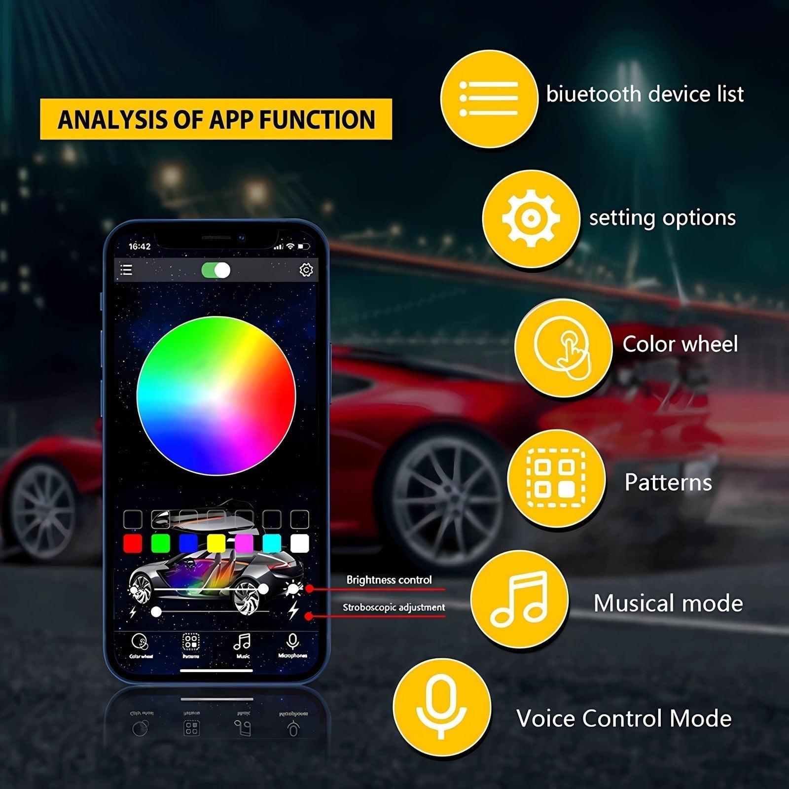 LED Intelligent Voice Control Atmosphere Light Belt Set - LumeAuto