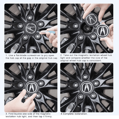 Acura Compatible LED Magnetic Levitation Hub Caps - LumeAuto