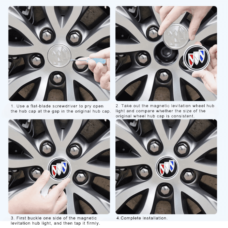Buick Compatible LED Magnetic Levitation Hub Caps - LumeAuto