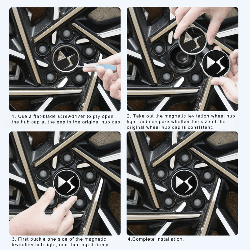 DS Compatible LED Magnetic Levitation Hub Caps - LumeAuto