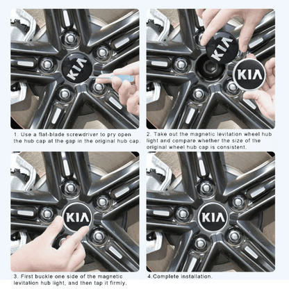 Kia Compatible LED Magnetic Levitation Hub Caps - LumeAuto