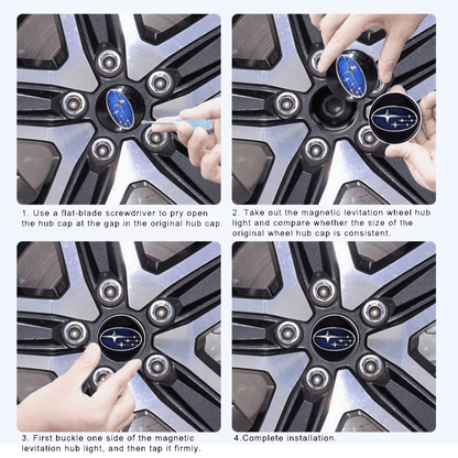 Subaru Compatible LED Magnetic Levitation Hub Caps - LumeAuto