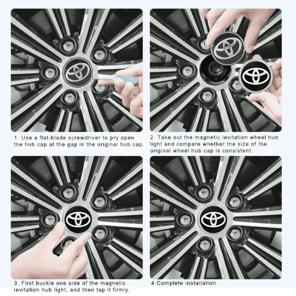 Toyota/Crown Compatible LED Magnetic Levitation Hub Caps - LumeAuto