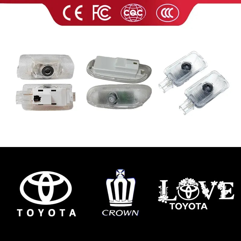 Toyota LED puddle lights - car door projector light with custom logo for Toyota vehicles - LumeAuto