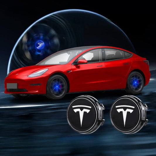 Tesla Compatible LED Magnetic Levitation Hub Caps - LumeAuto