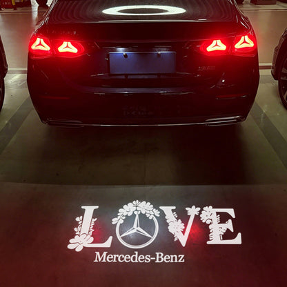 Style 1 flower pattern projected by Mercedes-Benz license plate projector light - LumeAuto