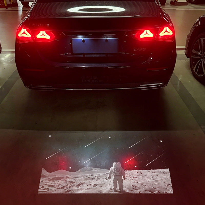 Style 12 moon landing pattern projected by Mercedes-Benz license plate projector light - LumeAuto