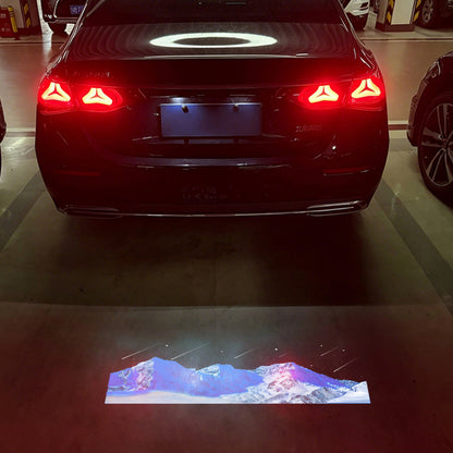 Style 13 snow mountain pattern projected by Mercedes-Benz license plate projector light - LumeAuto