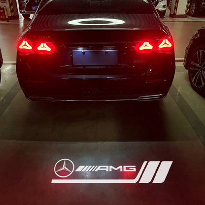 Style 6 AMG sport badge variant pattern projected by Mercedes-Benz license plate projector light - LumeAuto