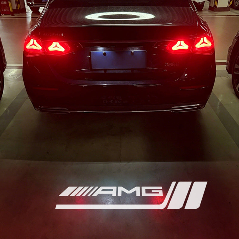 Style 7 AMG sport badge variant pattern projected by Mercedes-Benz license plate projector light - LumeAuto