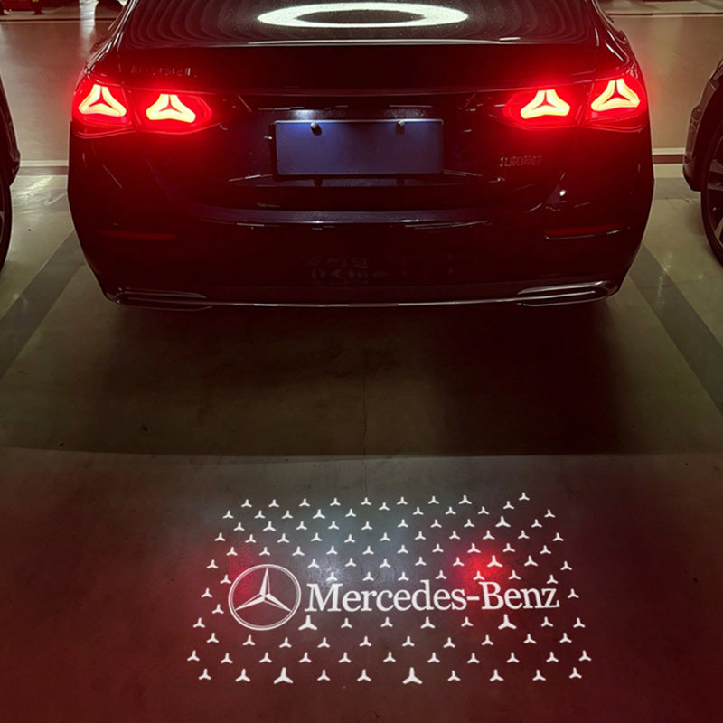 Style 3 Mercedes star emblem pattern projected by license plate projector light - LumeAuto