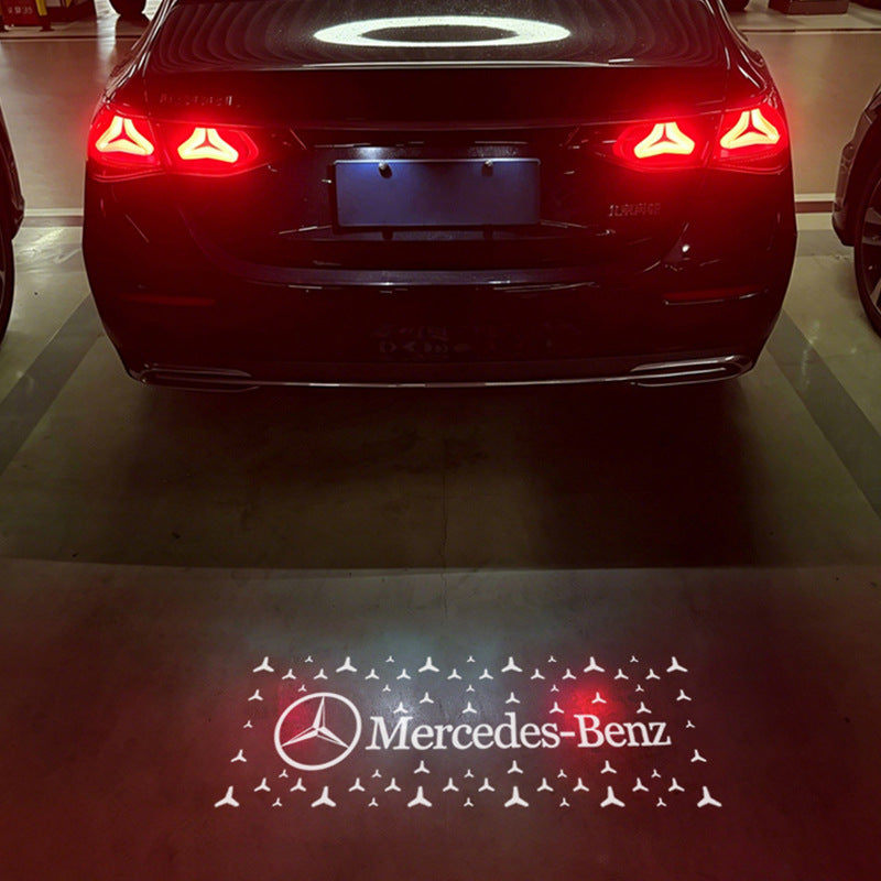 Style 4 Mercedes star emblem variant pattern projected by license plate projector light - LumeAuto