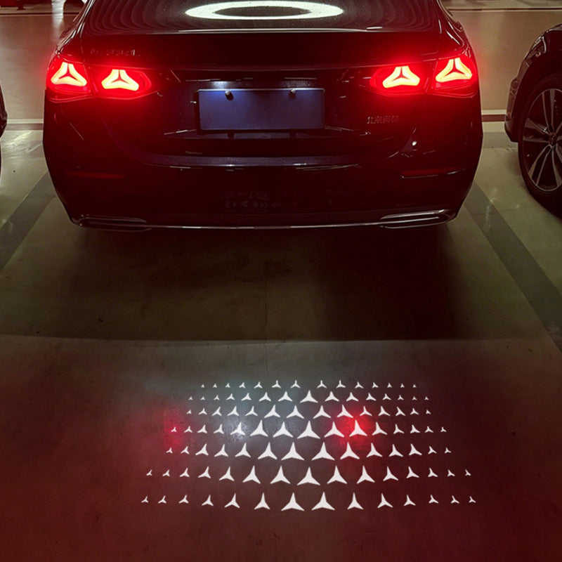 Style 8 trapezoid starry sky pattern projected by Mercedes-Benz license plate projector light - LumeAuto